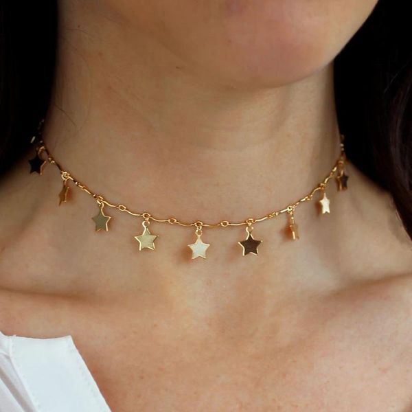 

dust choker necklace for women stainless steel statement jewelry chokers, Golden;silver