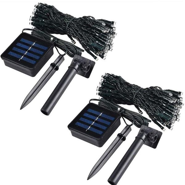

solar led fairy string lights 100/200/500leds outdoor waterproof for wedding christmas houses patio garden plant decoration strings