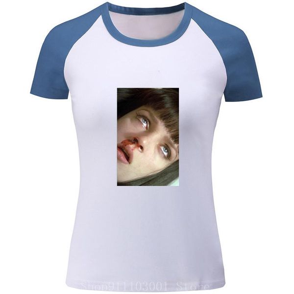 

selling t shirt movie pulp fiction virgin mary mia wallace short sleeve women quentin vintage camiseta masculina tee women's t-shirt, White