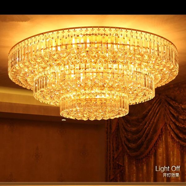 

ceiling lights living room crystal lamp bedroom golden round led lamps cake lighting fixture gold