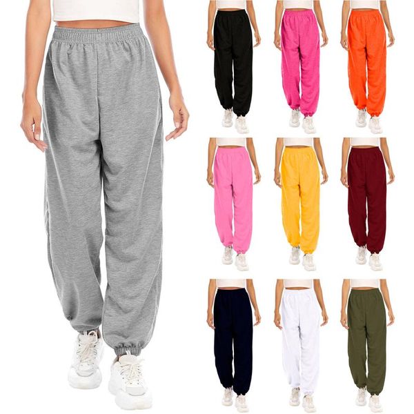 

women casual fashion solid high waist hip hop dance sport running jogging harem pants sweatpants jogger baggy trousers s-2xl women's &, Black;white