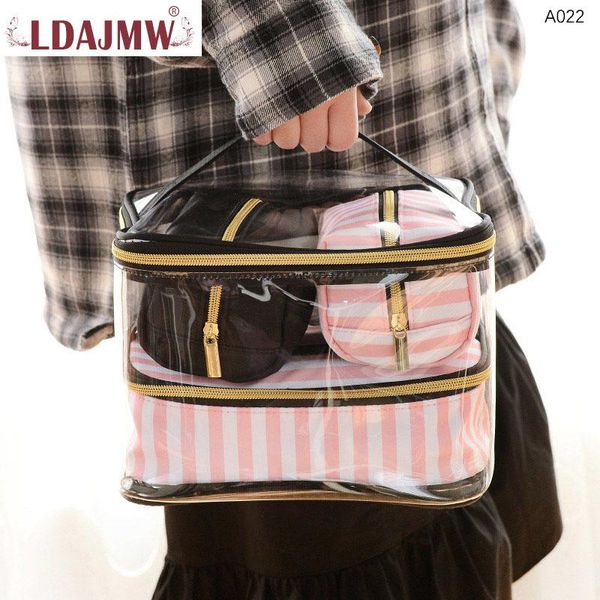 

pvc transparent cosmetic bag cases makeup travel toiletry set bags &