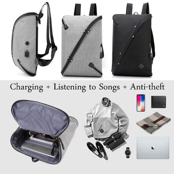 

backpack business men anti-theft travel usb port shoulder lapschool bag