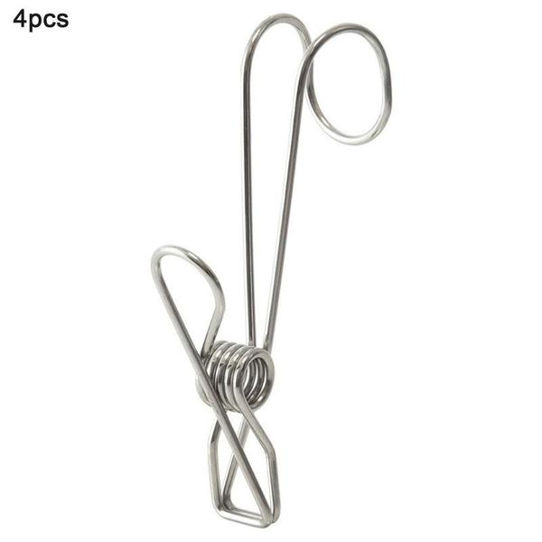 

hooks & rails stainless steel pegs clothes pins holder 4pcs kitchen bathroom towel clothing clip socks organizer clips