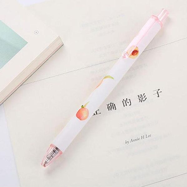 

cute peach mechanical pen kawaii fruit 0.5 black ink kids novelty school stationery ballpoint gift automatic of n8o3 pens, Blue;orange