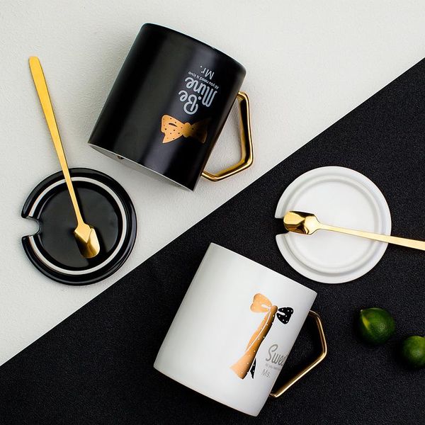 

mugs creative nordic modern with lid handle ceramic for couple simple taza gift coffee cup friends porcelana 60