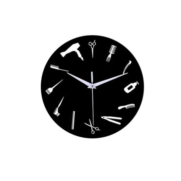 

wall clocks 12 inch acrylic mute haircut tool clock horloge watch living room separates circular needle modern 3d h0524