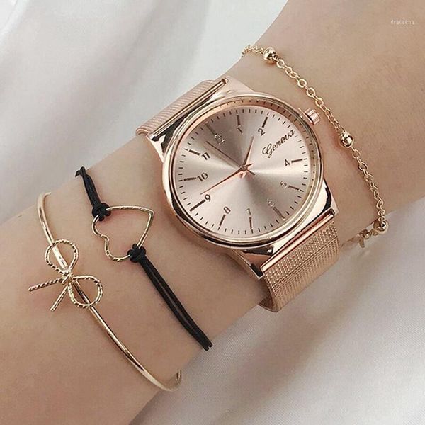 

women watches luxury wrist watch relogio feminino clock for milanese steel lady rose gold quartz ladies wristwatches, Slivery;brown