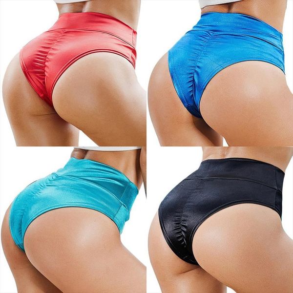 

shiny high cut elastic womens shorts athletic gym running booty women micro mini short bodycon shaping fitness bermuda panties, White;black