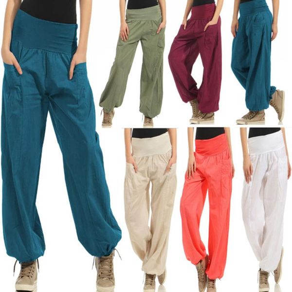 

women's pants & capris high waist women elastic autumn female harem trousers streetwear loose pockets harajuku casual plus size, Black;white