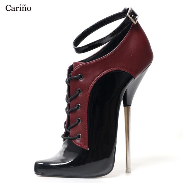 

ballet shoes " high heel color matching lace up ankle strap pump oem customed size 36-46 boots, Black