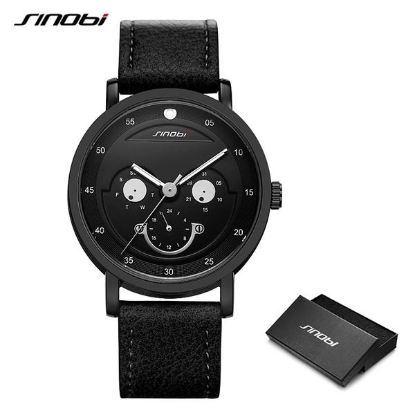 

men watches monkey face creative watch fashion casual genuine leather date week sports analog quartz wristwatch wristwatches, Slivery;brown