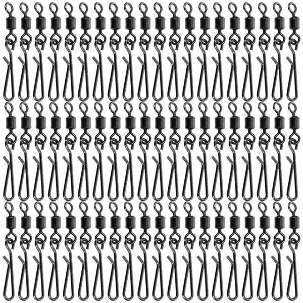 

100pcs rolling snap swivels alloy freshwater fishhooks connector fishing hooks