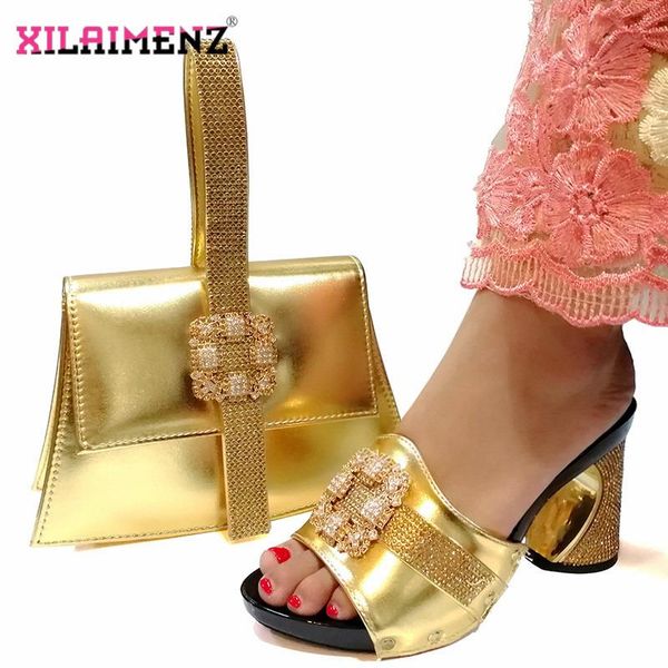 

dress shoes 2021 and special design woman matching bag set african style pumps for party in gold, Black