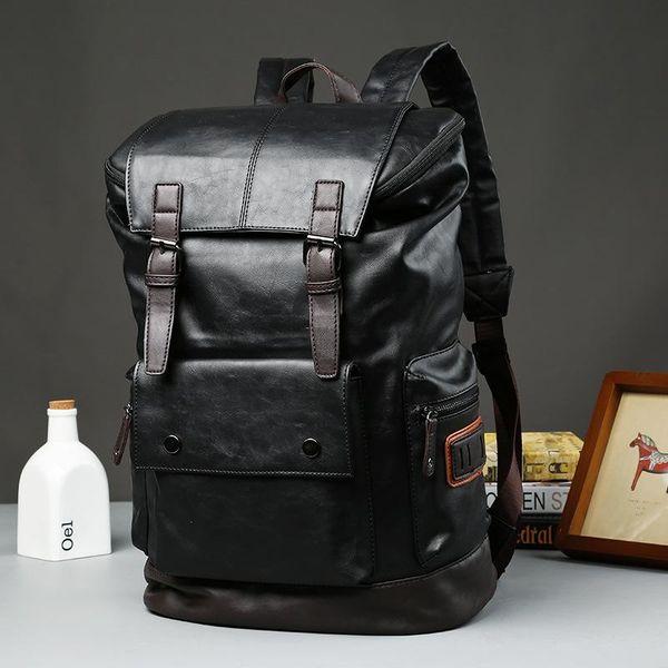 

backpack korean men's leisure bag one shoulder two laptravel