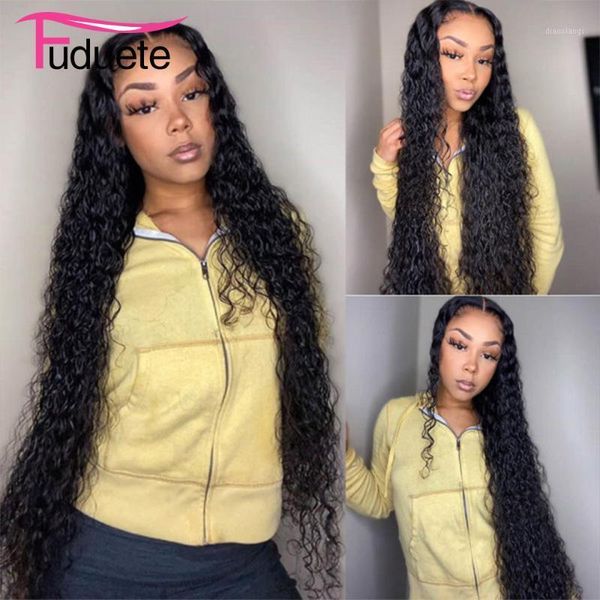 

water wave wig 28 30 40inch human hair wigs pre plucked long brazilian for women remy 4x4 closure fuduete lace1, Black;brown