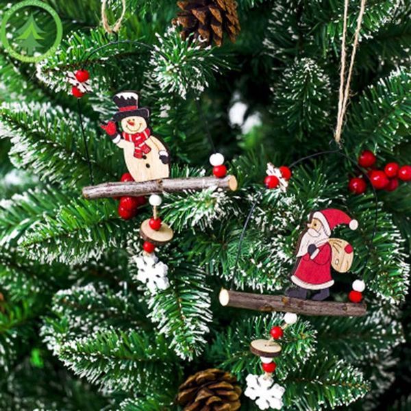 

christmas decorations metal wood lantern shape hanging decoration tree decor standing santa claus snowman door pendant red bead party supply