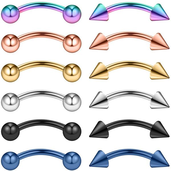

12pcs 14g surgical steel eyebrow ear navel belly lip ring body piercing jewelry, Silver