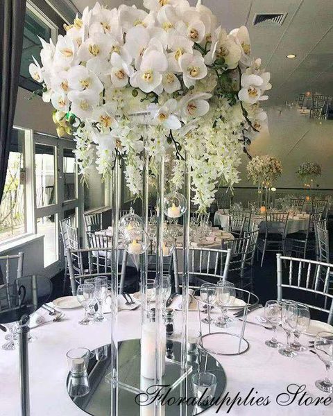 

party decoration 35pcs acrylic flower vase clear table centerpiece for marriage luxury floral stand columns wedding