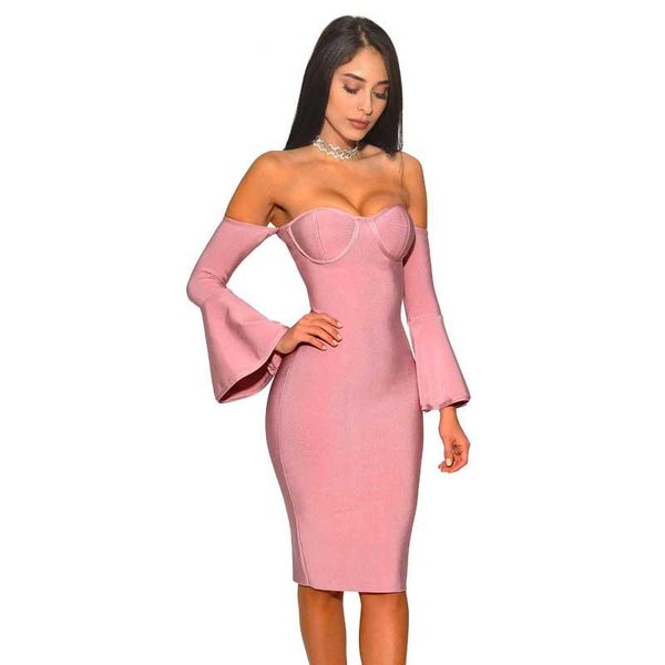 

casual dresses wholesale dress strapless flare sleeve fashion celebrity elegance tight party bandage (h2170), Black;gray