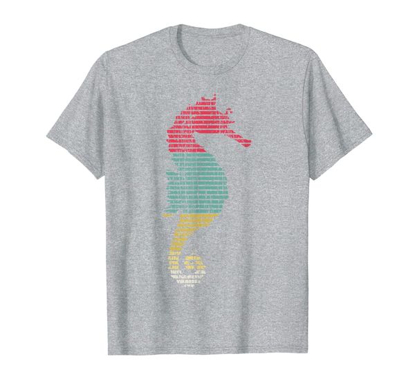

seahorse t-shirt retro vintage marine fish tee gift shirt, White;black
