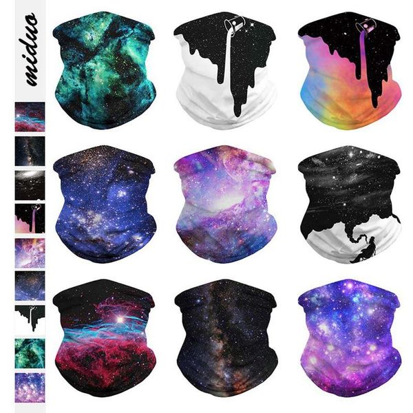 Capitões de ciclismo máscaras 3D Universo sem costura galáxia balaclava Mágica máscara facial de pescoço de cachecol de tubo bandana star star digital bandana de cabeça dos homens wome