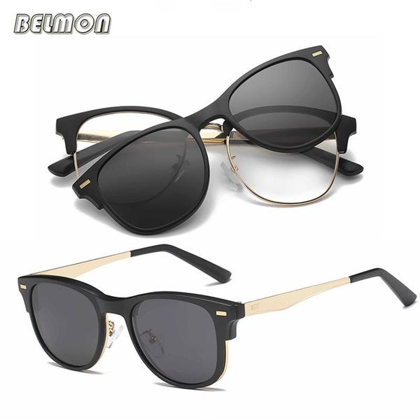 

fashion sunglasses frames spectacle frame men women with polarized clip on magnetic clear glasses male female optical eyeglasses rs488, Black