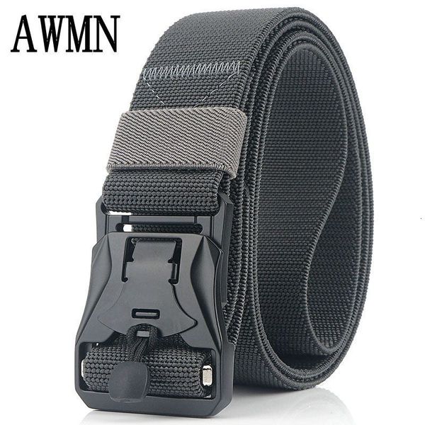 

durable fashion the felt 2021 metal magnetic buckle quick release belt, Black;brown
