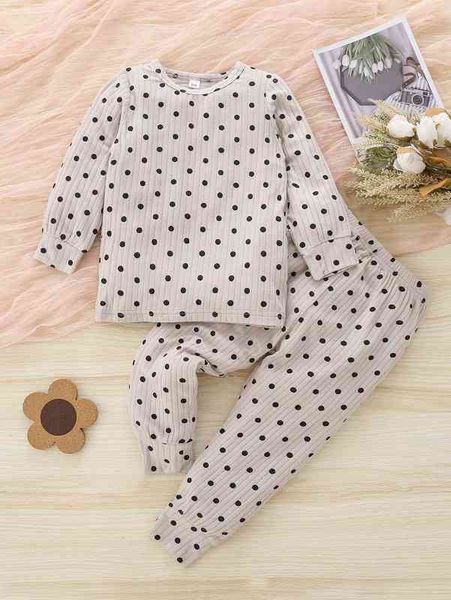

baby polka dot print sweatshirt & sweatpants she, Blue