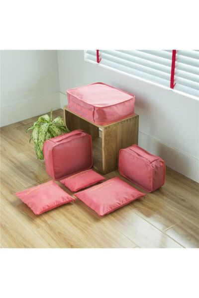 

red suitcase luggage organizer 6 pieces brl869901463lqnorg004 bath accessory set