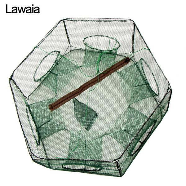 

fishing accessories lawaia automatic landing net fish foldable crab nylon traps cages practical collapsible folding shrimp