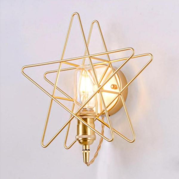 

nordic creativity five-pointed star led wall lamp indoor bedroom living room hardware light sconces corridor stairs fixture