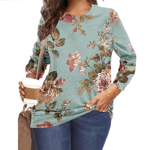 

men's hoodies & sweatshirts flowers and grass 3d digital printing hip-hop trend street retro casual round neck sweater oversiz, Black