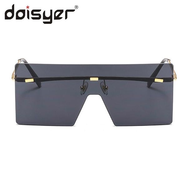

daisyer 2021 retro oversize women brand designer fashion rimless sun glasses shades lens ladies frameless sunglasses, White;black