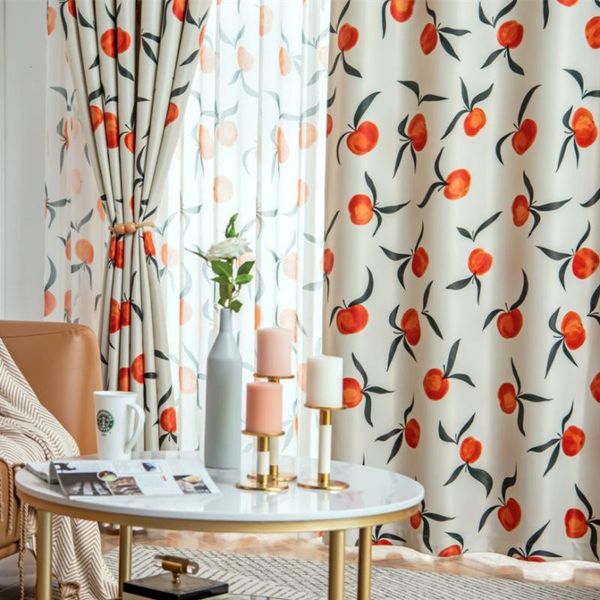 

curtain & drapes fruits peach modern simplicity printed geometric blackout curtains for kids living room bedroom kitchen