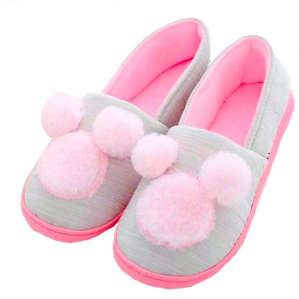 

style at home shoes pink/gray winter/spring/autumn plush slippers for womens indoor bedroom house ladies, Black