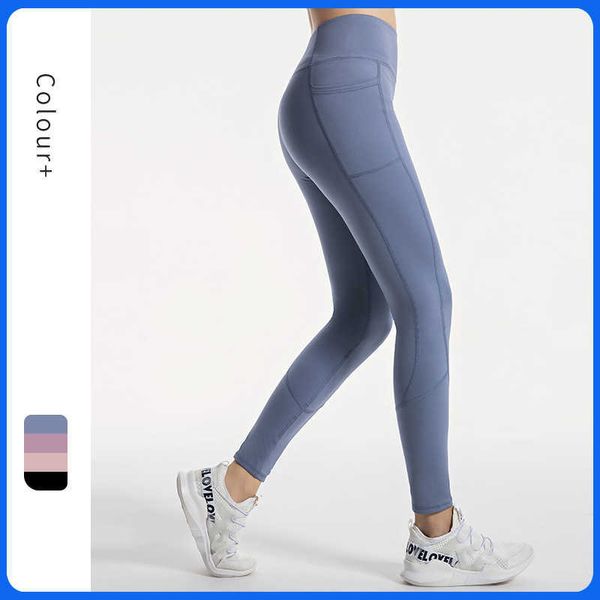 

fitness lu pocket pants hip lifting running tight stretch peach leggings nude high waist yoga pants, Black;white