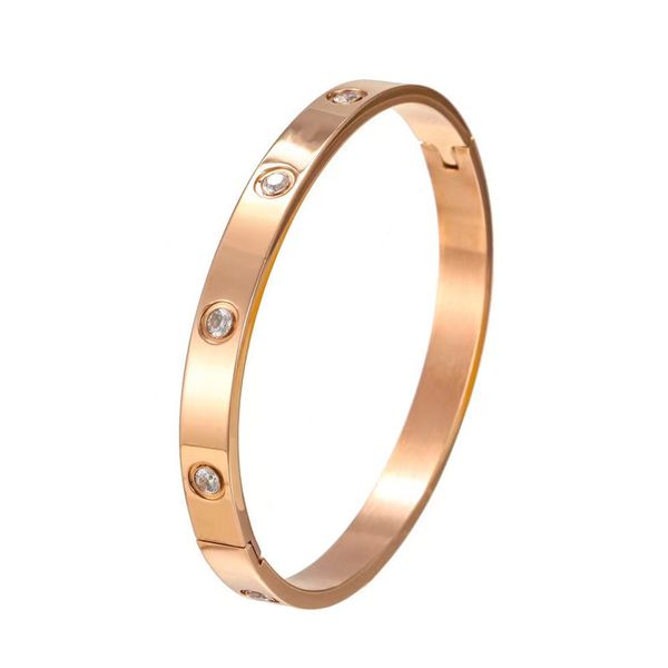 Bracciale glamour da uomo e da donna Gioielli firmati per uomo e donna Chiusura alla moda in acciaio inossidabile braccialetto di diamanti placcato oro 18 carati stagionale senza turni