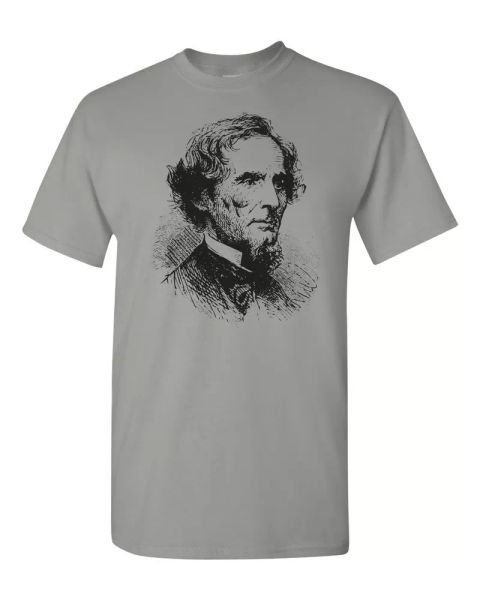 

jefferson davis image men's tee shirt 1665, White;black