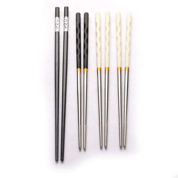 

pair 24.3*0.7*0.25cm silver iron alloy non-slip chopsticks home el restaurant portable
