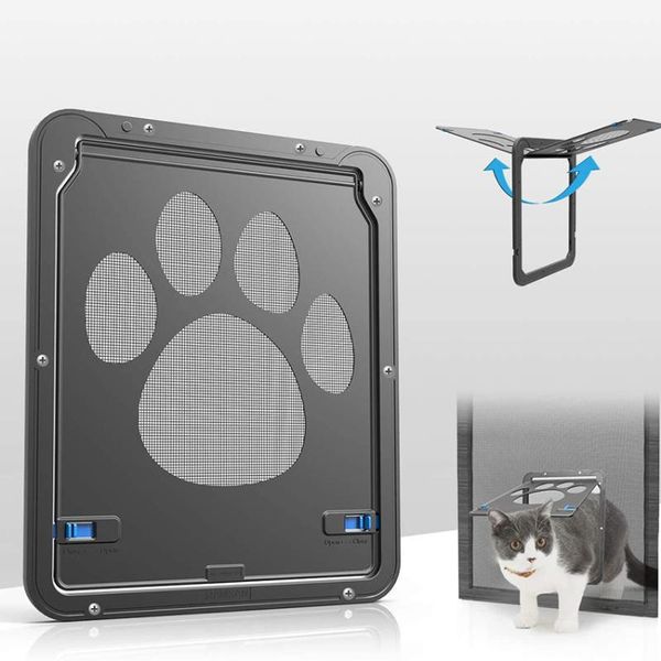 

cat carriers,crates & houses screen door lockable puppy safety magnetic flap pet window gate exterior doors dogs for