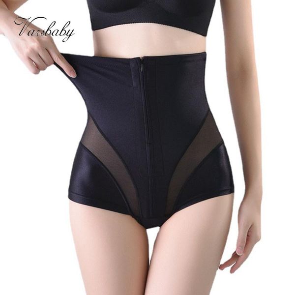 

varsbaby zipper shaper plus size shaping high waist body pants ladies slim briefs women's shapers, Black;white