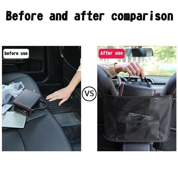 

40*24cm car net pocket advinced bag black organizer polyester seat side