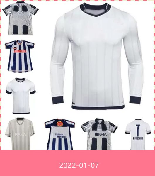 

monterrey 75th soccer jersey 02 03 white rayados 75 years anniversary #7 r.funesmori soccer shirts sanchez janssen layun football uniform, Black;yellow
