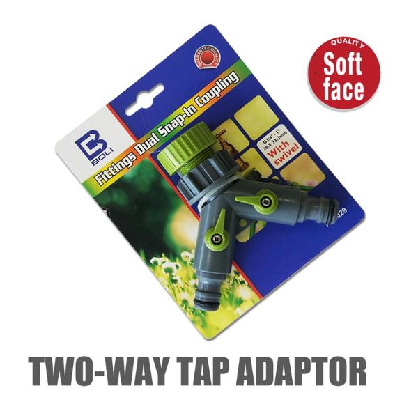 

watering equipments garden irrigation fittings dual snap-in coupling with shut-off and swivel 3/4" to 1"