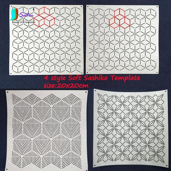 

sewing notions & tools creative 20x20cm geometric pattern composite soft template diy cup pad lace border embroidery tool sashi, Black