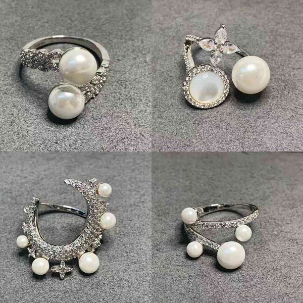 

rings family a petal opening ring female freshwater pearl 1001 night star moon fritillaria, Silver