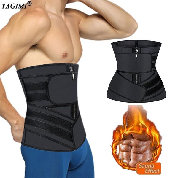 

men's body shapers 100% latex waist trainer for man workout fitness shapewear fajas sweat belt shaper corset sauna fat burning trimmer, Black;brown