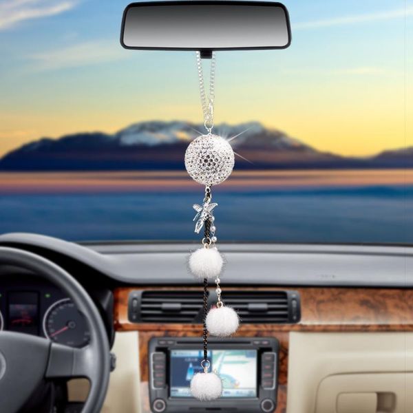 

creative diamond ball angel car pendant bling glitter accessories rearview mirror decoration hanging ornaments decor interior decorations