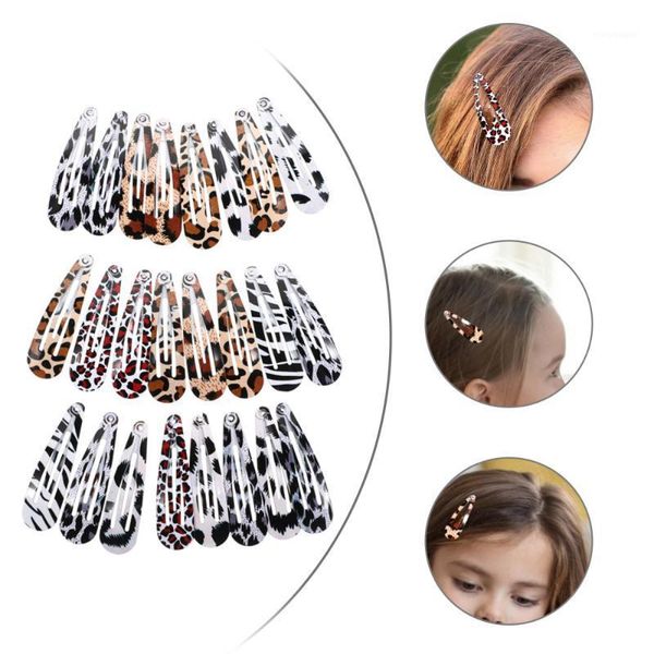 

24pcs leopard snap hair clips duckbill clip barrettes hairpin bb1